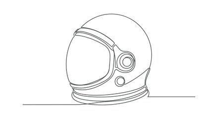 Fototapeta premium A minimalist line drawing of a space helmet with a prominent visor