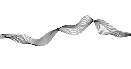Fototapeta premium Science backdrop with monochrome wave lines on white background Modern technology Concept