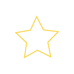 Obraz premium Yellow Star Outline Icon, Simple Rating or Favorite Vector Symbol