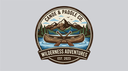 Obraz premium Canoe Paddle Company Logo Design.