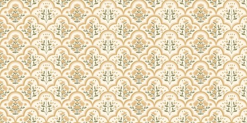 Fototapeta premium Seamless watercolour and unique floral pattern background for covers, notes, Soft backgrounds colour. Watercolour art work. Flower stalk. Colourful flower. 