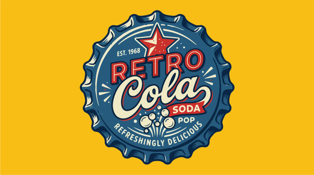 Retro Cola Soda Bottle Cap.