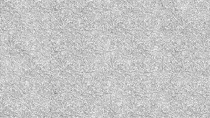 Fototapeta premium Intricate and complex abstract pattern consists of thousands of tiny black swirls on a clean white background.