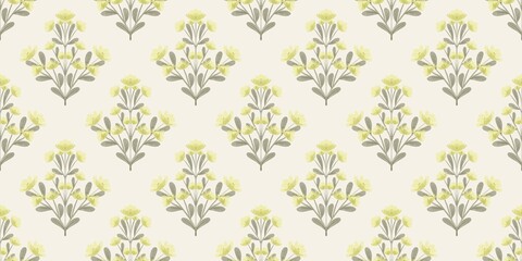 Seamless watercolour and unique floral pattern background for covers, notes, Soft backgrounds colour. Watercolour art work. Flower stalk. Colourful flower.  © Fikriya Pinky