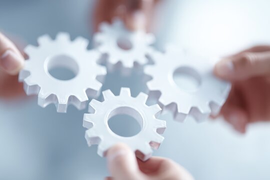 technology teamwork concept background with collaborative innovation theme