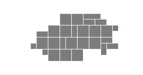 Fototapeta premium Modern mosaic photo gallery with a digital moodboard layout. Creative montage or collage template for website and poster applications. Minimalist composition with abstract shapes and a clean frame.