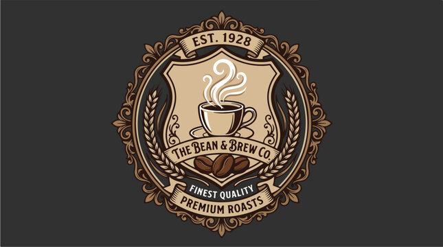 Vintage Coffee Company Logo Design.