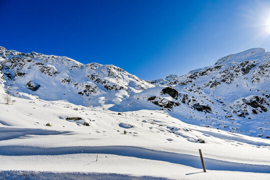 Bivio, Julierpass, Passstrasse, Passh&ouml;he, Engadin, Alpen, Piz Turba, Piz Platta, Winter, Winterwanderweg, Wintersport, Winterlandschaft, Graub&uuml;nden, Schweiz