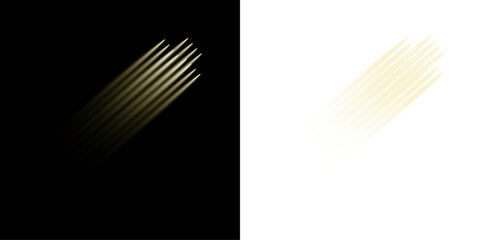 White glowing comet light streaks, abstract motion flare trails, realistic shooting star flash effects © vikusandra