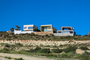 Fototapeta premium Modern architecture houses in Bolnuevo town, Murcia