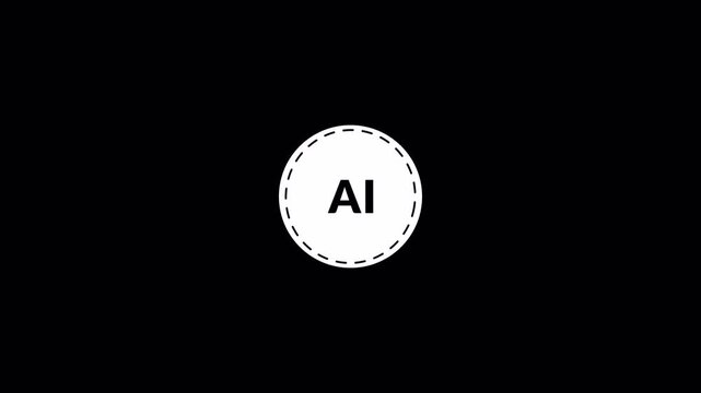 Ai file sticker logo icon animation ai circle ai icon Ai file document icon symbol graphic format image animation digital data computer in transparent background in 4K animation with  alpha channel 