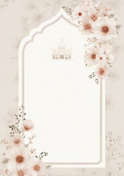 floral decorated islamic invitation card backdrop