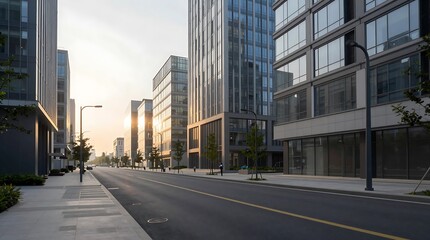 Obraz premium A city street with buildings and traffic seen in both morning and night urban settings