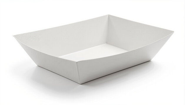 Empty White Paper Food Tray &ndash; Disposable Snack Boat for Nachos and NFL Playoffs Tailgate Party Supplies