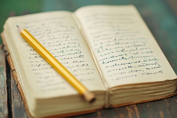 Fototapeta premium selective focus natural kraft paper writing