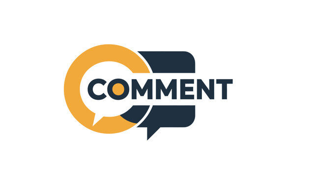A logo featuring the word "COMMENT" within speech bubbles, overlaid on a white background