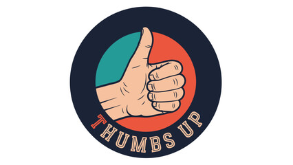 Fototapeta premium A stylized hand giving a thumbs up, framed in a circle, with 