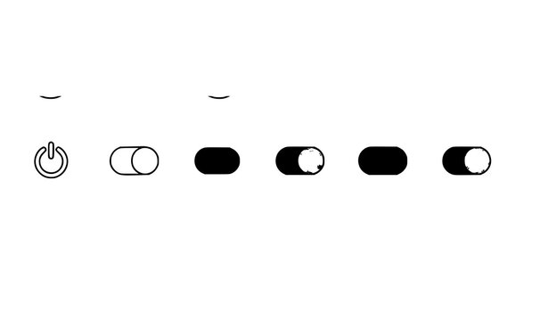 A set of toggle switch icons in various states of activation