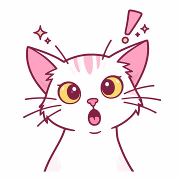 Surprised Pink Cat