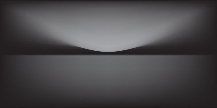 Latar belakang Red Studio. Ruang Studio Limbo Podium abstrak. Lantai dinding gradien merah gelap dan adegan lampu sorot. Showcase, tampilan promosi. Gambar mockup vektor