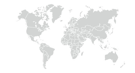 Obraz premium World map Grayscale. World Map Vector. World map template with continents. On a white background.