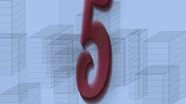 Bold pink 3D numbers in an animated colorful countdown timer over architectural wireframes