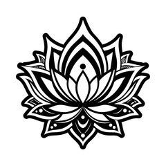 Fototapeta premium A glyph icon of lotus flower tattoo