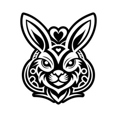 Obraz premium An icon of rabbit tattoo in solid style