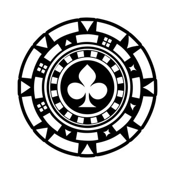 A solid style icon of poker chip