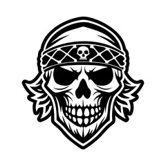 Fototapeta premium A glyph style icon of skull bandana symbol