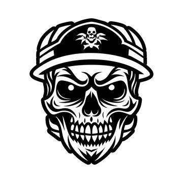 A filled style icon of skull cap symbol