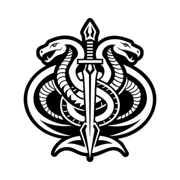 Snake dagger icon in glyph style