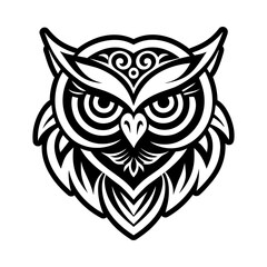 Fototapeta premium Owl head symbol icon in solid style