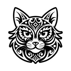 Traditional cat icon in glyph style © creativestall