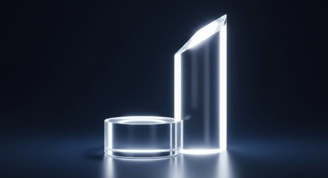 Bright, pure light illuminating a crystalline, translucent volume, symbolizing absolute transparency, perfect vision, and conceptual clarity, future, volume, ethereal