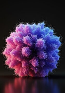 Conceptual visualization of intense particle clustering creating a sense of overwhelming volume and saturation in an abstract pattern, aggregate, solid, dots