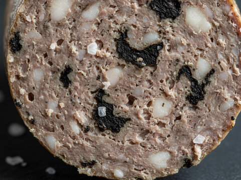 Luxury Truffle Liver Sausage Macro Texture Gourmet Food Background