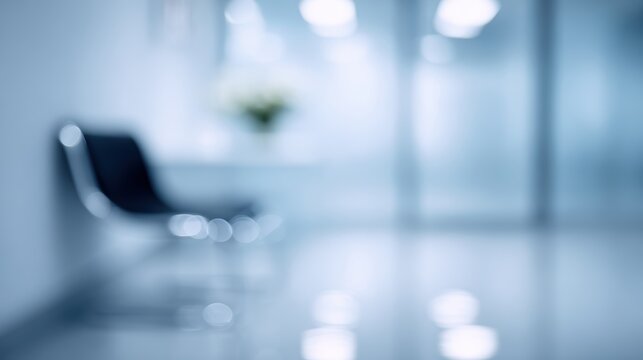 Blurred modern medical office interior, doctor workplace background