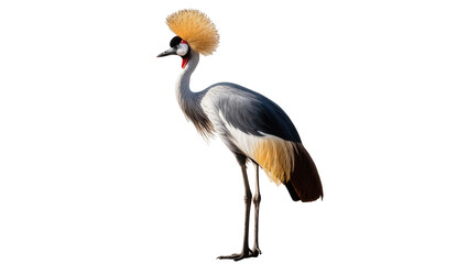 Fototapeta premium African Grey Crowned Crane with majestic golden crown and distinguished plumage, standing