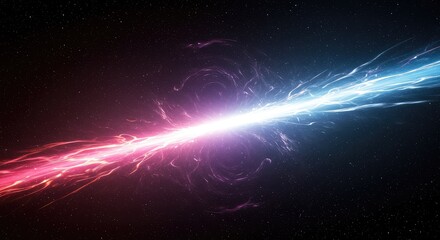 Fototapeta premium Conceptual digital illustration showing dynamic gravitational forces and warped spacetime, creating an intense, theoretical cosmic energy field backdrop, concept, connection, blackhole
