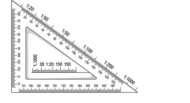 Ruler triangle geometry tool equipment.