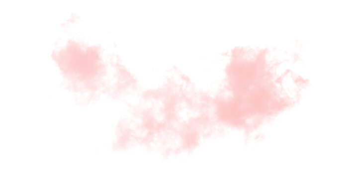 Pink wispy clouds isolated on black background abstract smoke texture nebula effect for graphic design overlays and arts