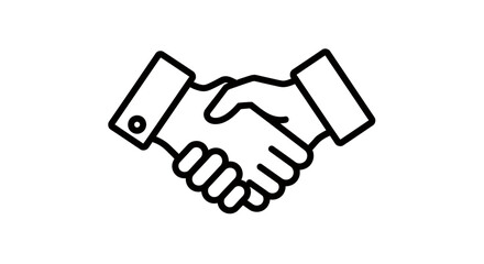 Obraz premium Outline of two hands clasped in a handshake, symbolizing agreement and trust