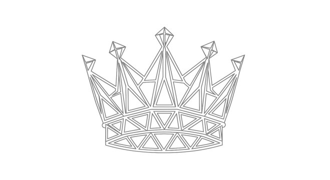A geometric crown design with sharp lines and triangular facets