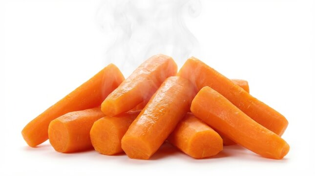 Fresh baby carrots on white.