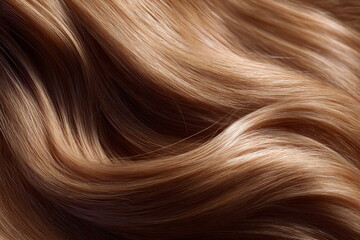 Fototapeta premium Smooth Flowing Brown Hair Texture Close Up