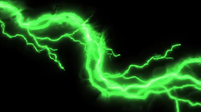 Green lightning bolt on black background