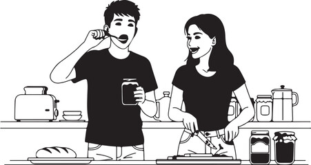 A family of five stands together in a warmly lit living room © MdMufassel