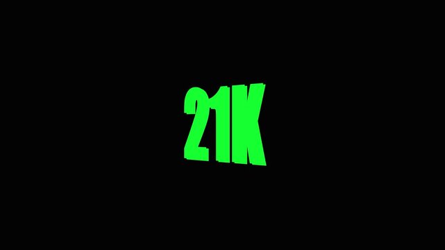 Neon Green 21 K Text on Black Background Luxury Gold Standard Symbol.