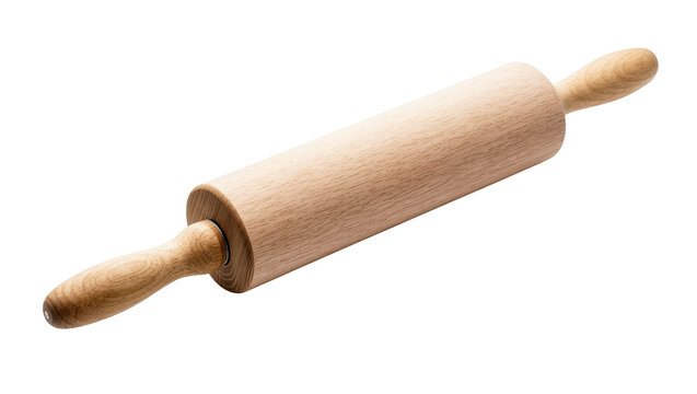 Traditional wooden rolling pin, essential kitchen tool for making dough and pastries